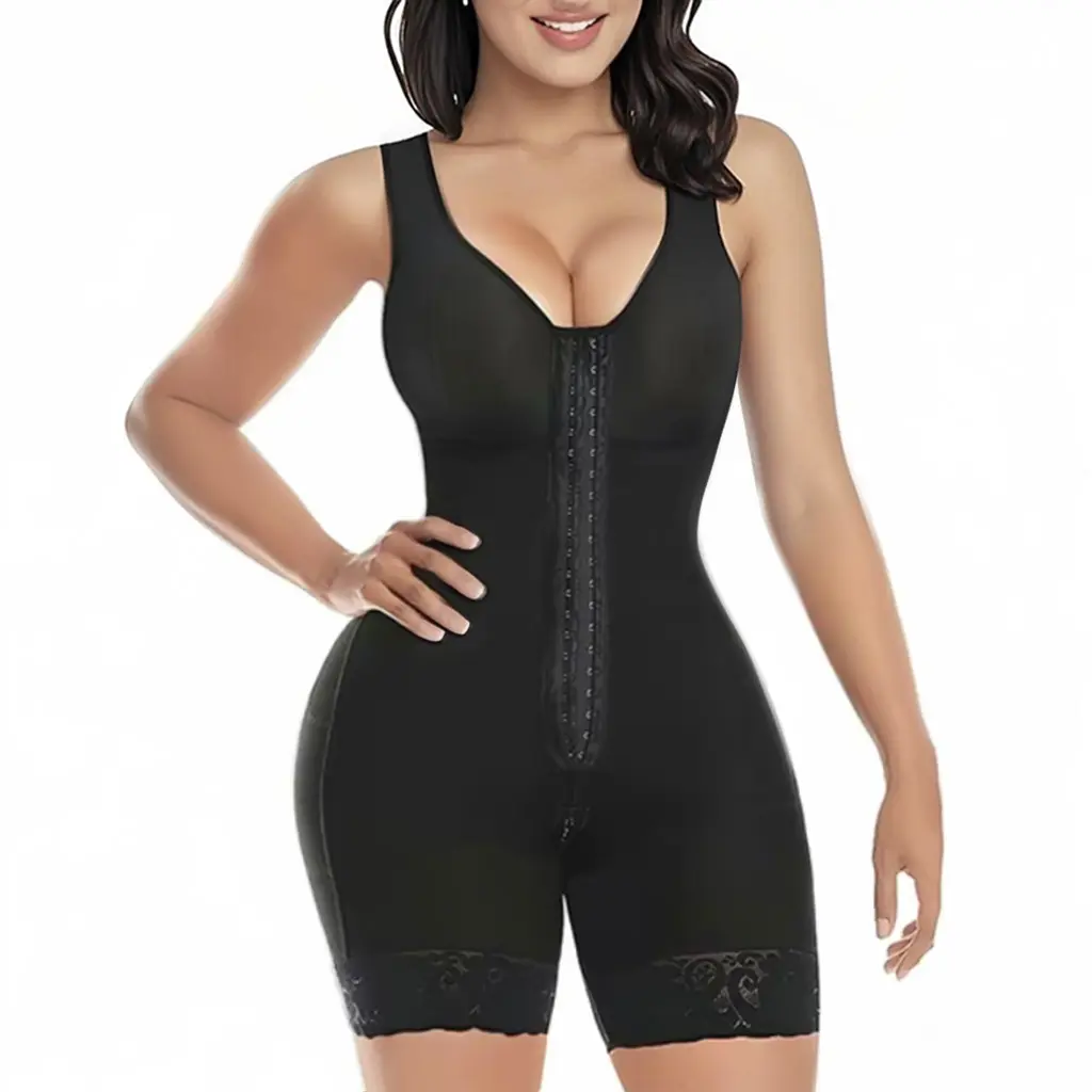 Fajas Colombianas Shapewear for Women Tummy Control Full Shapewear Butt Lifter with Zipper Crotch Womenswear Compression Sexy Basic Minimalist trainers Highwaist Girdle Abdominal Belt Vneck