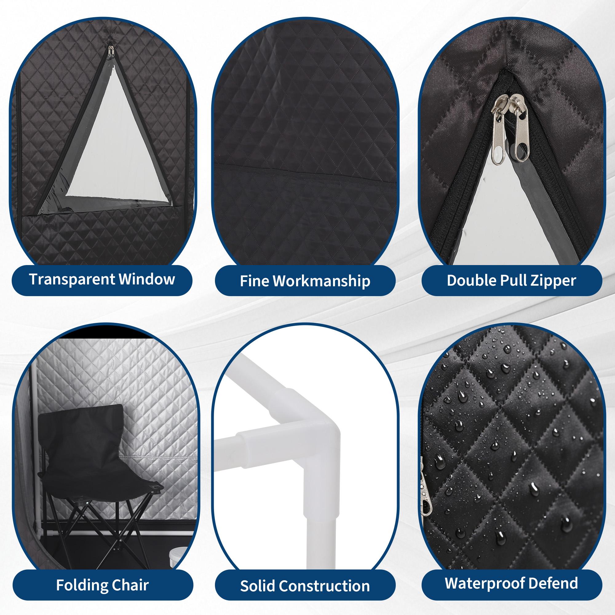 Garvee Portable Home Sauna Box with 10-Min Fast Heating,Single/Double-Person SPA Steam Sauna Tent Featuring 3L/1200W 、3L/1400WSteamer, 9 Adjustable Levels, Durable 600D Material, and Easy Foldable Setup for Relaxation Garvee Portable Home Sauna Box with 10-Min Fast Heating,Single/Double-Person SPA Steam Sauna Tent Featuring 3L/1200W 、3L/1400WSteamer, 9 Adjustable Levels, Durable 600D Material, and Easy Foldable Setup for Relaxation