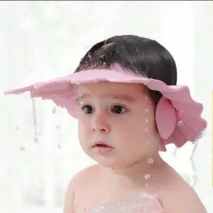 1pc Waterproof Shampoo Cap With Ear Protection For Children, Soft & Foldable EVA Material, Adjustable Water-Blocking Shampoo Hat, Suitable For Boys And Girls, For Daily Bathing, Haircut And Sun Protection