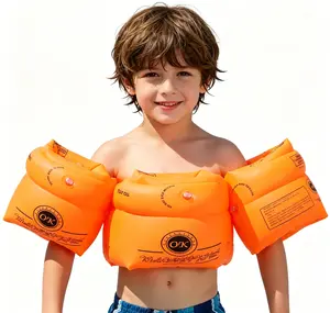 (Two pieces) Buoyancy water sleeve swimming equipment, children's life jacket, baby back float swimsuit, inflatable arm swimming rings for boys and girls