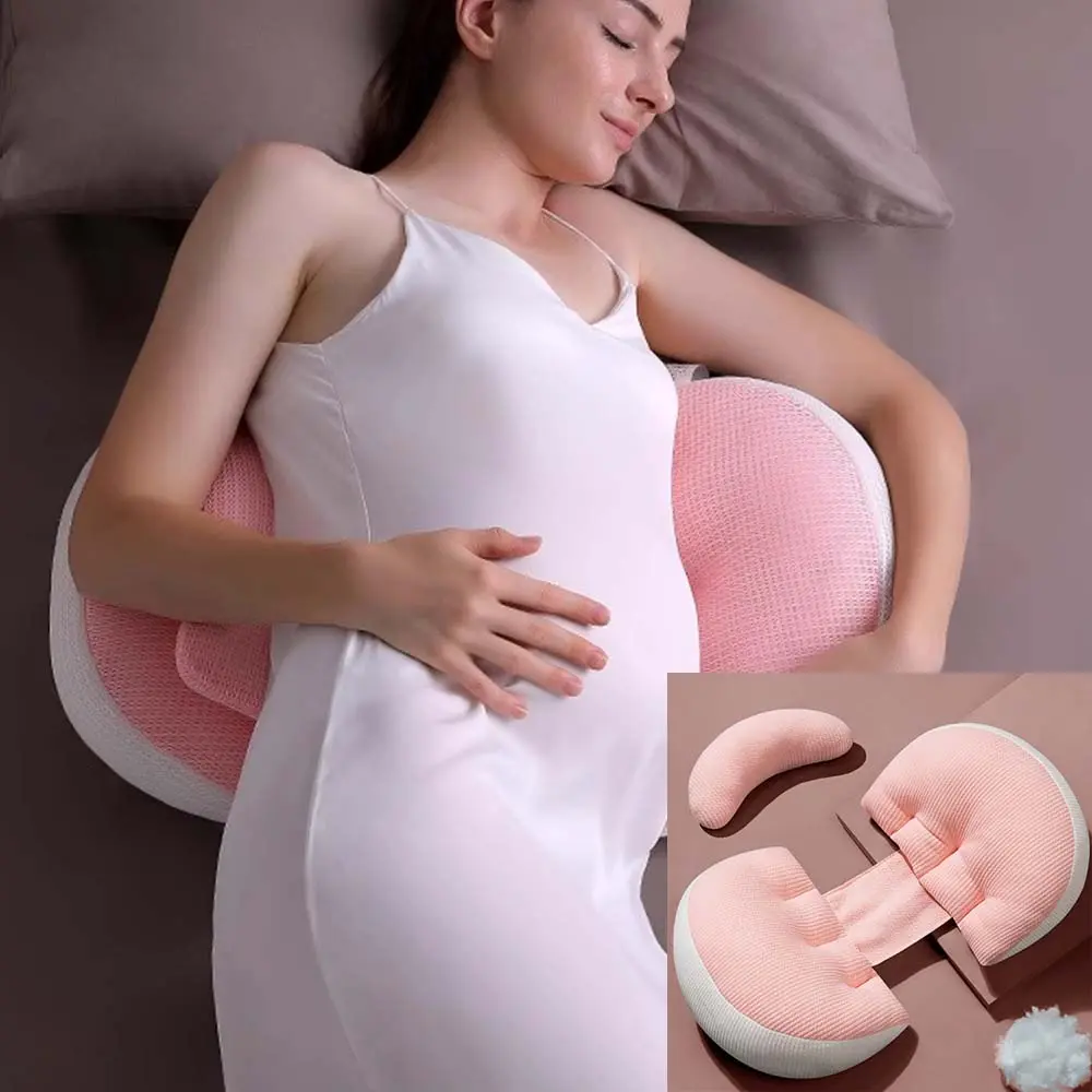 Adjustable Pregnancy Pillow for Side Sleeping, Maternity Support Pillow for Back & Belly Relief Crystal Velvet Detachable