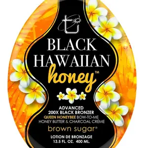 Brown Sugar Black Hawaiian Honey Advanced 200X Black Bronzer 13.5oz with Queen Honeybee Bow-To-Me Honey Butter & Charcoal Creme for Exotic Darkest Tan