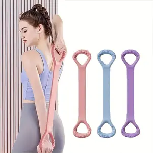 Women's Silicone Yoga Resistance Band, Adjustable Soft Stretch Fitness Strap Workout Bands for Home Gym & Back Workout, Durable Design for Enhanced Performance, Muscle Training Equipment, Workout Accessories