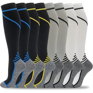 8 Pairs Compression Socks for Men & Women 20-30 mmHg Knee High Nurse Pregnant Running Medical and Travel Athletic