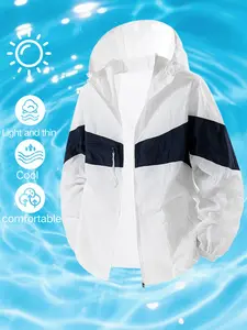 Men's Summer Lightweight Breathable Jacket, Casual Colorblock Design with Loose Fit, Perfect for Sports and Daily Wear