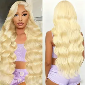 [Live Only] Blonde 613 Wigs Body Wave Human Hair Lace Front Wigs 13x6 HD Lace Front  Wigs Pre Plucked HD Lace Wigs For Women 180 Density
