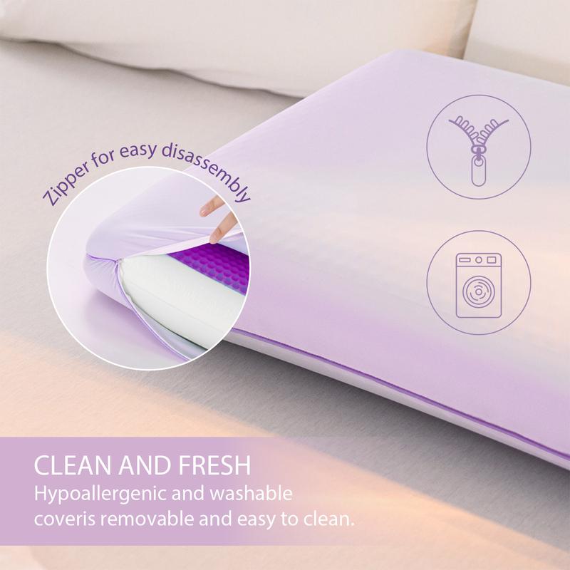 Outdoorfun EGO Cooling Gel Pillow with Memory Foam, for Hot Sleepers, Queen, 1 Count (Pack of 1)