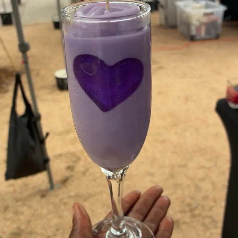 Purple Heart Candle