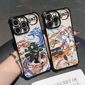 D-Demon Slayer Tanjirou Phone Case for iPhone 17 Air 16 15 14 13 12 11 Pro Max Plus Samsung S26 S25 S24 S23 S22 Plus Ultra Anti-drop Transparent Soft Cover