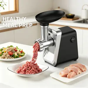 Family Kitchen Essential MG-S10 Meat Grinding Tool, 110-120V North American specification electric grinder, durable sharp grinding blade ensures fine mincing effect, safe power structure perfect for daily cooking and homemade sausage making work