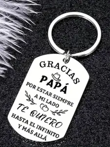 1 stainless steel "Thank You Dad" lettering keychain - a sincere gratitude gift from a daughter or son to a father, with warm quotes, durable and fashionable design, suitable for Father's Day gifts, or as a gift for women