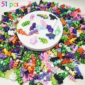 51pcs 3D Printed Animal Models, Random Styles Colors, Home Office Desktop Decor, Creative Gifts for Family Friends, Holiday Decoration