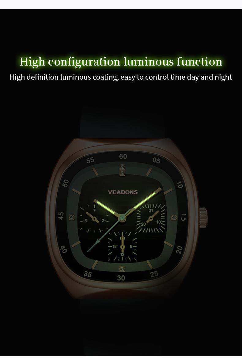 Fashion Watches Casual Stylish  Open Dial Watch  Silicone Strap, Waterproof & Luminous, Perfect for All Occasions Also ideal as a Mother's Day gift for your wife and mom.