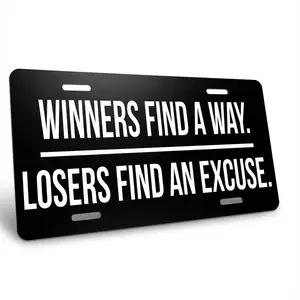 Winners Find A Way. Losers Find An Excuse. Banner – 12x 6 Inch Motivational Wall Art – Heavy-Duty Vinyl with UV Print and 4 Grommets – Gym, Office, Garage Decor – Bold Indoor/Outdoor Poster-Style Banner