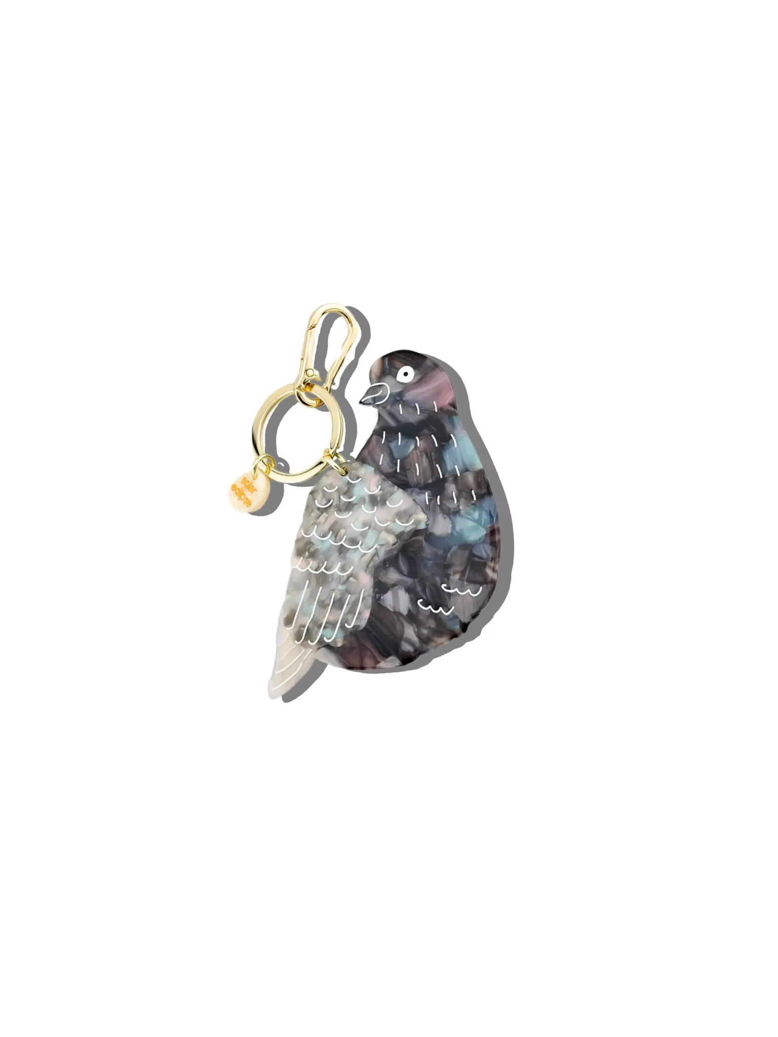 Hand-painted Pigeon Bag Charm + Keychain | Eco-Friendly