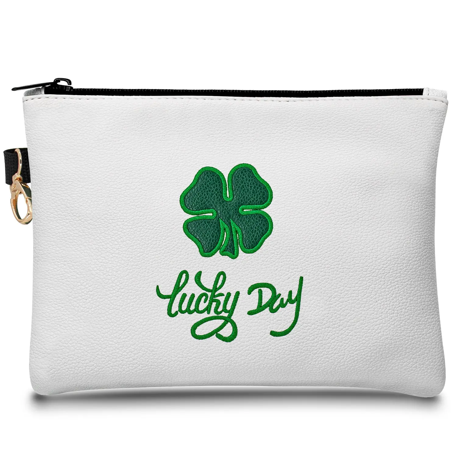 Four-Leaf Clover Handheld Wristlet Golf Pouch, Golf Pack, Soft Premium Golf Accessory, Ideal for Young Golf Enthusiasts & Creative Players