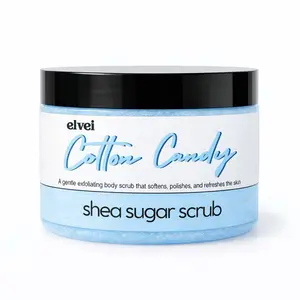 Elvei Cotton Candy Shea Sugar Scrub - Gentle Exfoliating Body Scrub that Softens Polishes and Refreshes the Skin