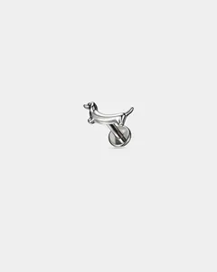 Dachshund Titanium Internally Threaded Cartilage Stud