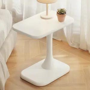 Guyii Modern C-Shaped Side Table Cream White Space-Saving End Table for Living Room Bedroom Office Easy Assembly Compact Functional Design summerwins