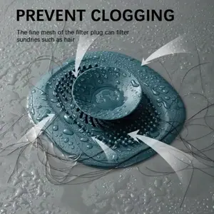 1pc Press type Floor Drain Deodorant Cover, Washbasin Sink Filter, Anti-hair Clogger, Bathroom Toilet Deodorant Pipe Sealing Plug