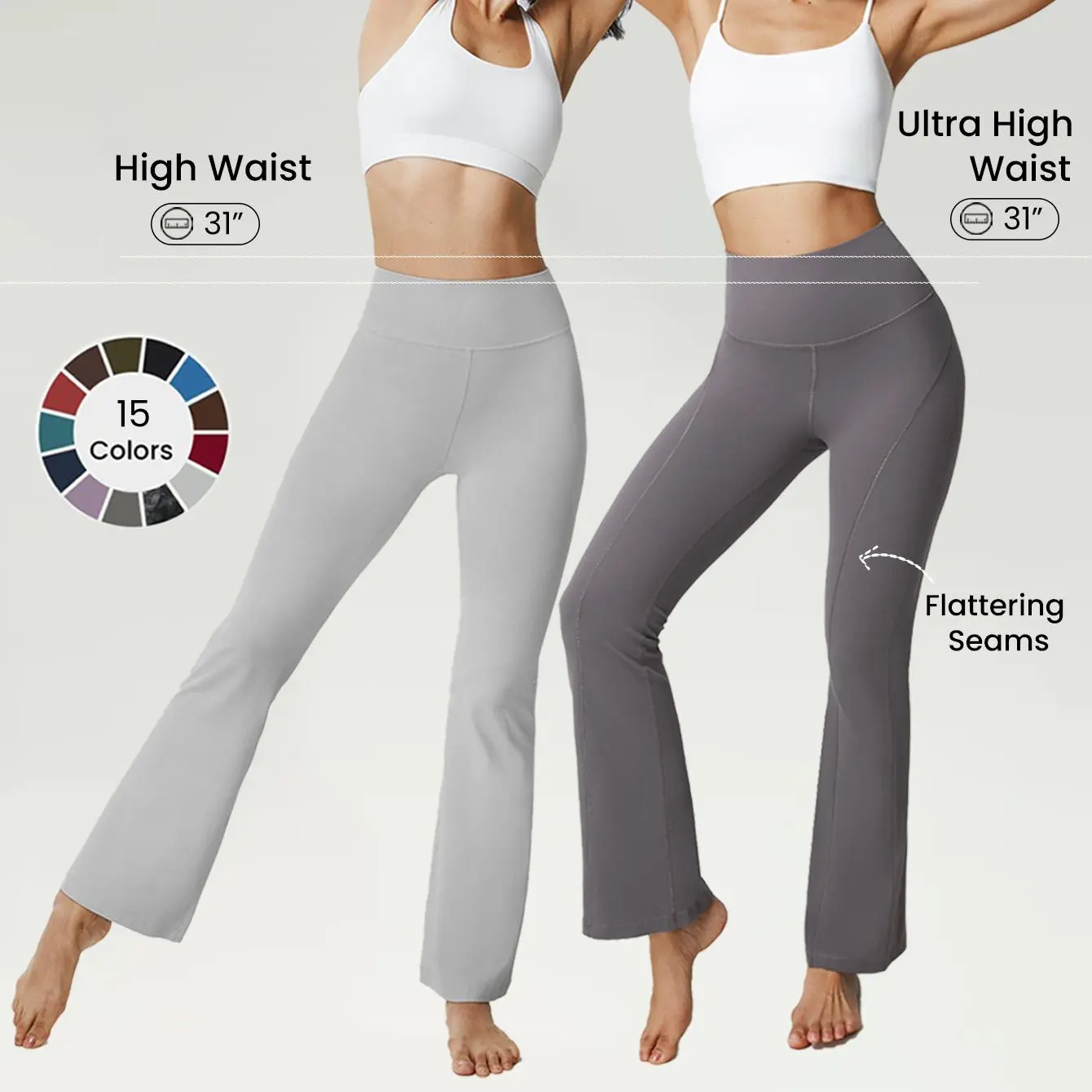 GLOWMODE 31" FeatherFit High-Waist & Ultra High Waist Flared Leggings Pants TikTokShopBlackFriday GLOWMODE 31" FeatherFit High-Waist & Ultra High Waist Flared Leggings Pants TikTokShopBlackFriday