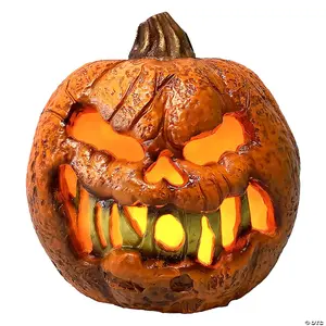 8" Rotten Flaming Pumpkin with Timer