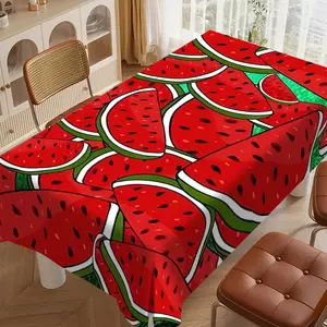 Fresh Summer Watermelon Sliced Tablecloth, Waterproof Picnic Table Cover Home Dining Mat, Easy Clean Polyester, Perfect for Camping, Weddings, Parties