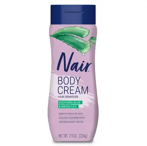 Nair Body Cream Hair Remover, Soothing Aloe and Water Lily, Hair Removal Cream, 7.9 oz