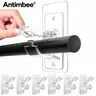 Antimbee 6-Pack No-Drill Curtain Rod Brackets, Transparent Self-Adhesive Hooks, Home Accessory for Renters, Apartments, Fall Home Essentials