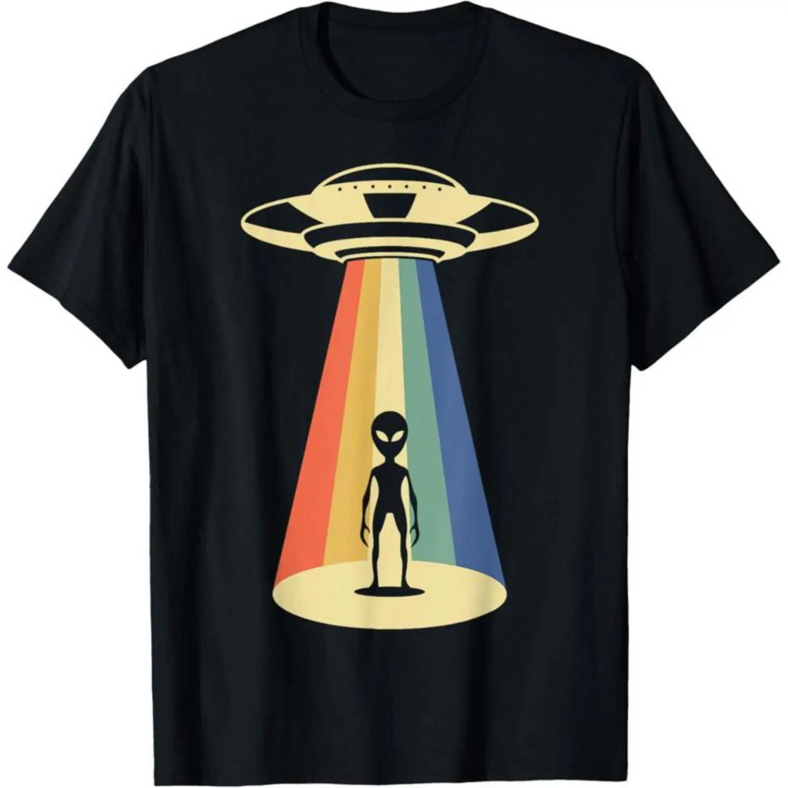 [ Cotton]    UFO Abduction - Alien Abduction Vintage Aliens Lover T-Shirt Golf Gift T-Shirt For Men And Women