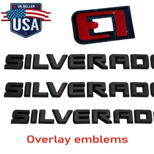 Overlay Matte Black Emblem Fit 2019-2023 Silverado Custom LT LTZ Fender Tailgate