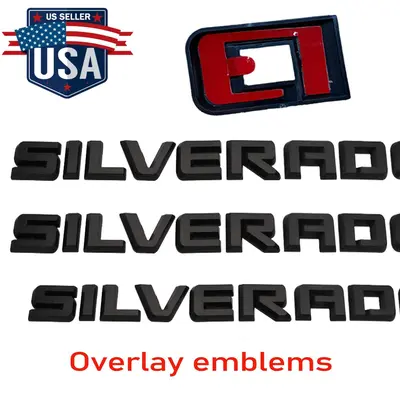 Matte Black Tailgate Letter Emblem For 2019-2021 Chevy Silverado 1500 (LT, Z71, 4x4 Models) – OEM Style Adhesive Badge
