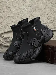 Men's Fashionable Solid Color PU Leather Barefoot Shoes, Casual Comfortable Buckle Design Walking Shoes, Lightweight Sports Shoes for Gym and Outdoor Activities, Footwear, Athletic Walking Shoes