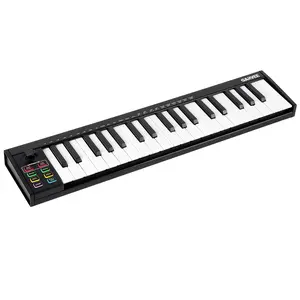 Garvee 37 Key MIDI Keyboard with DAW Integration, USB MIDI Keyboard Controller with 8 Drum Pads & OLED Display, Perfect for Professional Music Production, Black