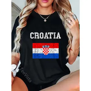 100% Cotton Croatia Croatian Flag Hrvatska Croatian Pride Souvenir T-Shirt