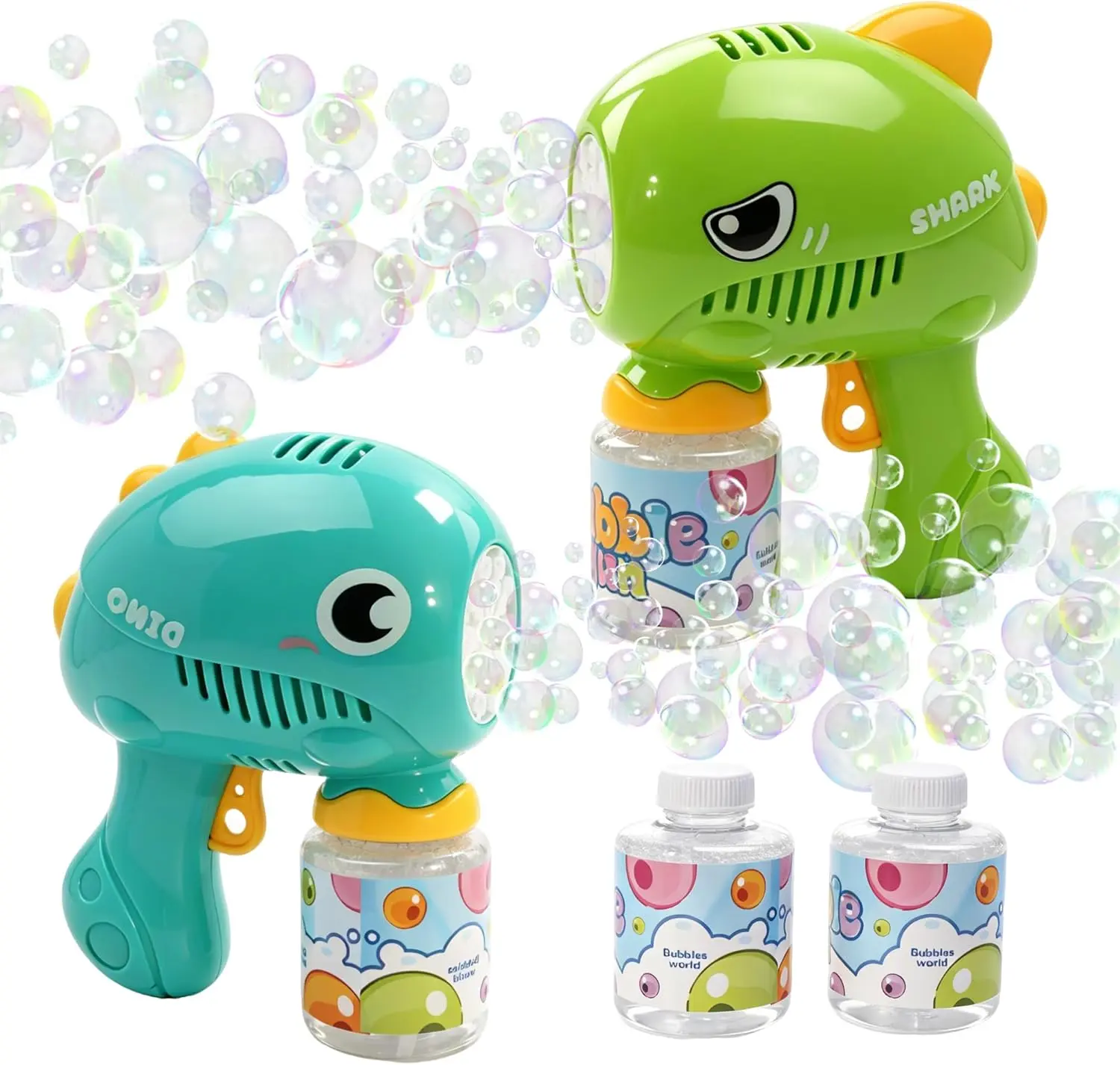 OMIA Bubble Blaster Shark & Dolphin Design with 2 Bottles of Bubble Solution for Kids Fun Playtime