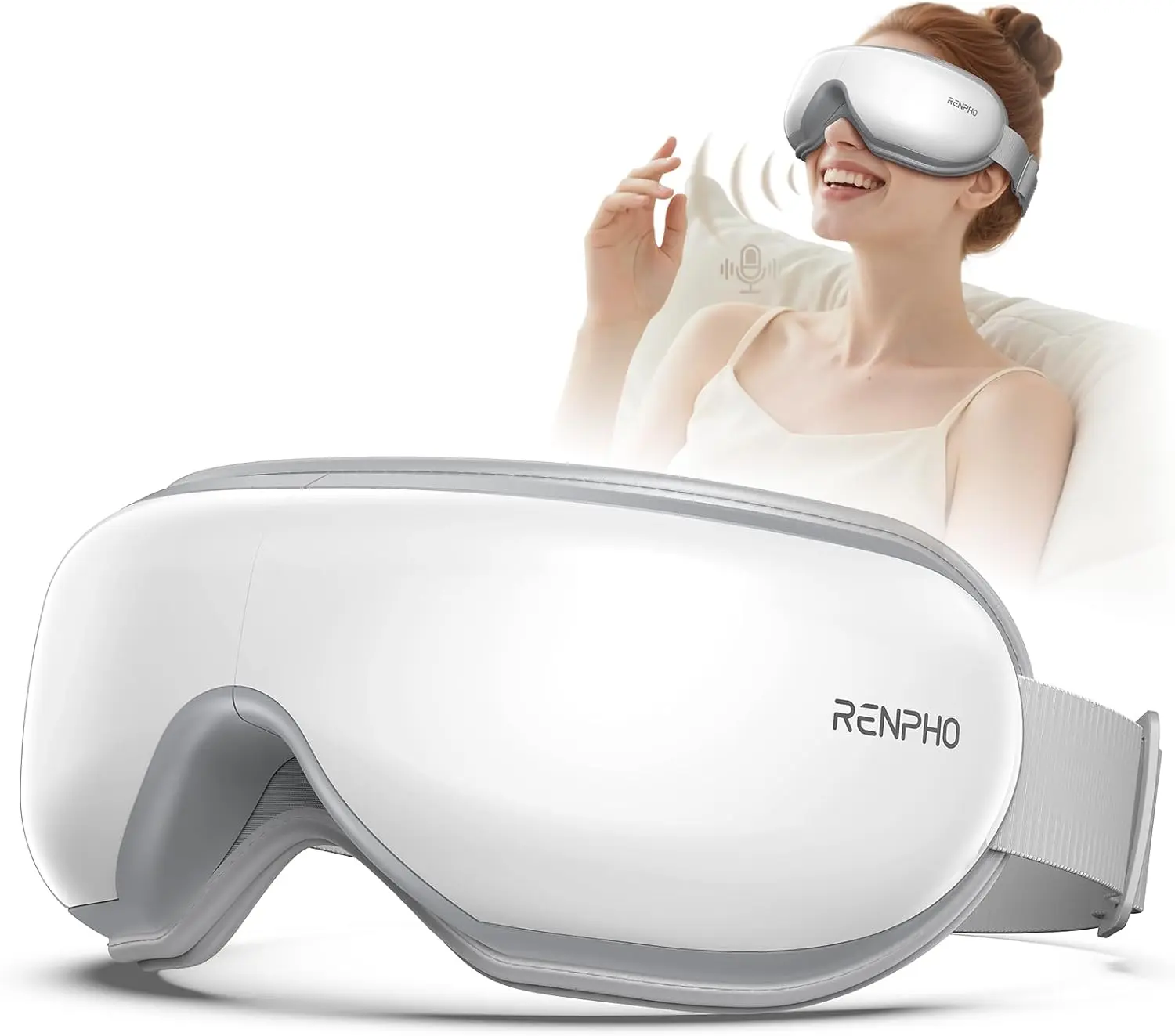 RENPHO Eyeris 1V Eye Massager with Voice Control, Heated Smart Eye Mask with Bluetooth Music for Dry Eyes, Birthday Gifts for Women & Men, Graduation Gifts for Students
