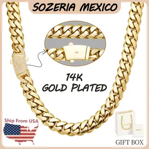 14K gold-plated Cuban necklace.The new craftsmanship and classic white stone inlay design are dazzling.Miami Cuban necklace combines tradition and fashion.The best gift for him/her.6mm/8mm/10mm/12mm/14mm are available.