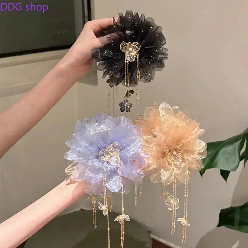 2026 New Butterfly Hair Accessory Flower Tassel Back Head Claw Clip Premium Shark Clip Versatile Women's Hairpin with Elegant Design Flower Bun Maker Hair Clip Set