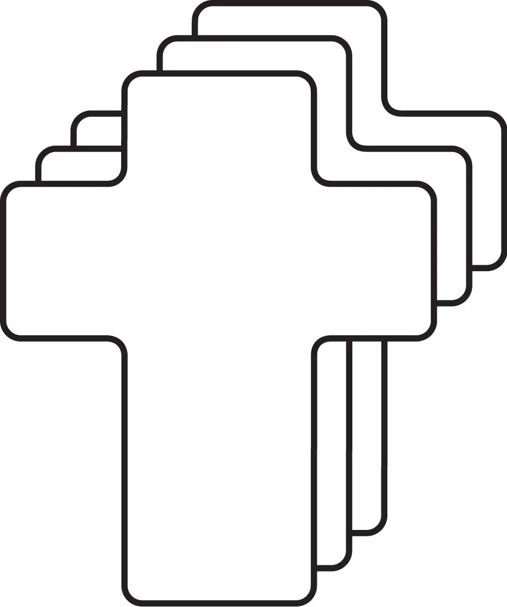 SHAPES ETC. Small Single-Color Cross Cut-Out, 3” x 3”, 31 Sheets, Acid-Free for Bulletin Board, Classroom Activities - Office Stationery & Supplies