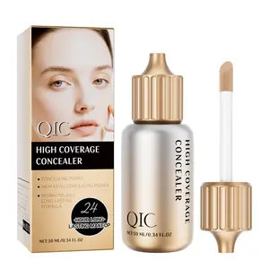 QIC Small Bottle Tattoo Concealer Liquid - Long-Lasting Full Coverage, Non-Caking, Lightweight, Natural Finish Makeup for Covering Face Spots, Acne Scars, Dark Circles, Contouring, Suitable for Any Skin, Dry Skin, Pore-Minimising
