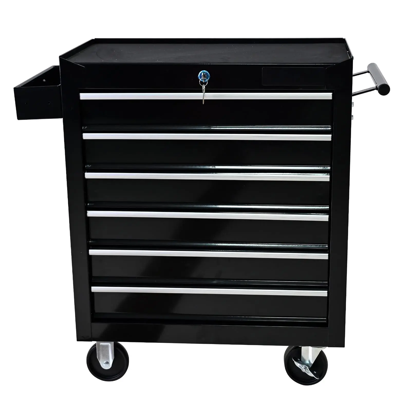 Garvee 6-Drawer Rolling Tool Box with Heavy-Duty Wheels - Steel Base Rolling Trolley, Interlock System, Compartments, Built to Last for Garage Workshop Setup