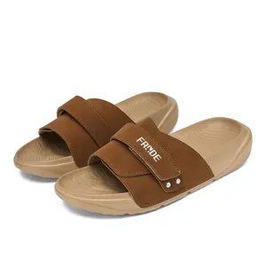 Unisex Adjustable Buckle Slide Sandals - Soft Non-Slip EVA Footwear, Breathable Casual Slides for Summer Beach & Home Everyday Wear