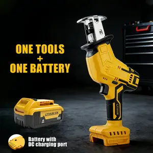 Reciprocating Saw One Handed Recip Kit for De-Walt 20V MAX Battery, 3 Variable Speed, Tool-Free Blade Change, 4 Saw Blades for Metal Wood PVC Cutting