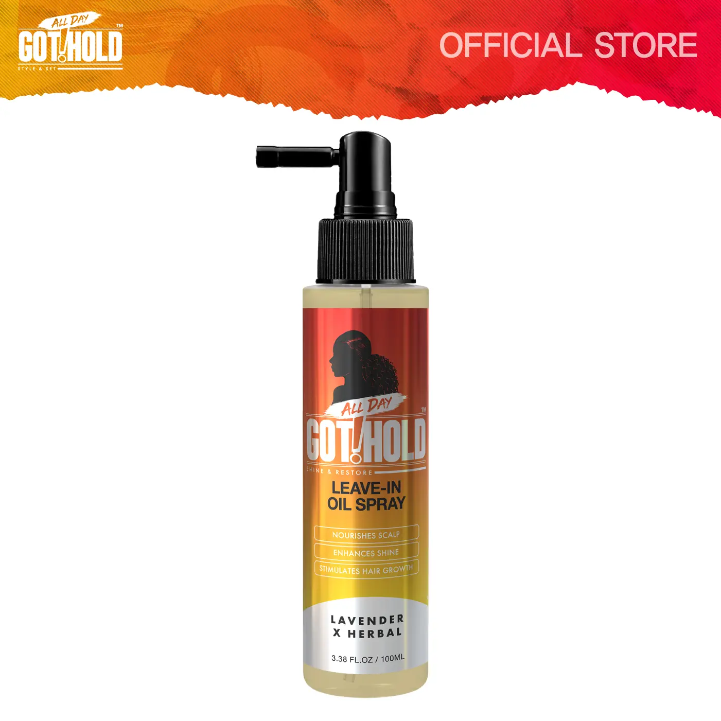 ALL DAY GOT HOLD Lavender Leave-In Hair Oil Spray - Lightweight Daily Haircare for Natural Hair, Boosts Scalp Moisture & Smooth Texture, Ideal for Braids & Protective Styles, All Textures, Fine Mist, Spray On