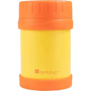 Bentology Stainless Steel Insulated Lunch 13oz Jar – Leak-Proof Container for Hot & Cold Food - BPA Free - Fits Most Lunch Boxes - Orange & Yellow