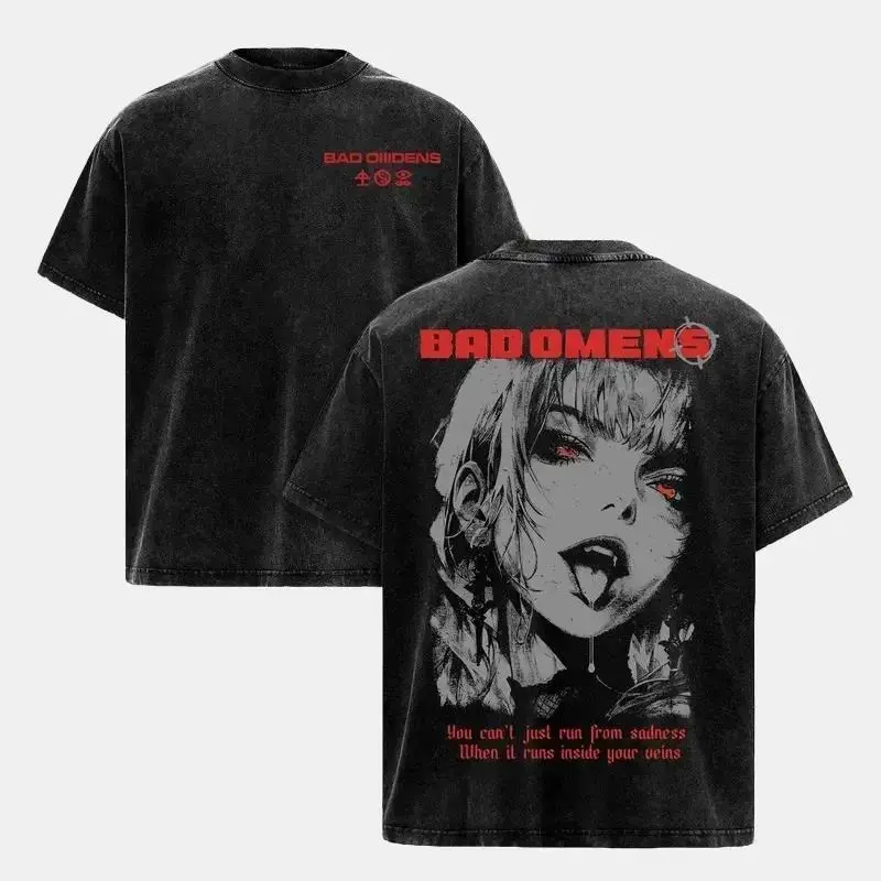 Bad Omens Burning Out Shirt – Vintage Washed Heavy Cotton Oversize