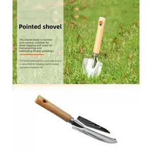 Multifunction Weeder Transplant, Stainless Steel Garden Weeder Hand Weeding Removal Cutter Puller Tools, Wood Handle