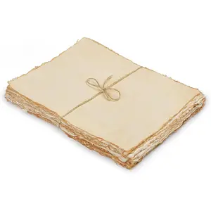 Watercolor Paper - 6 X 4 inches, 50 Sheets - Mixed Media Watercolor Paper - 150 GSM Thick Deckle Edge Virgin Cotton Handmade Paper - Vintage Toned