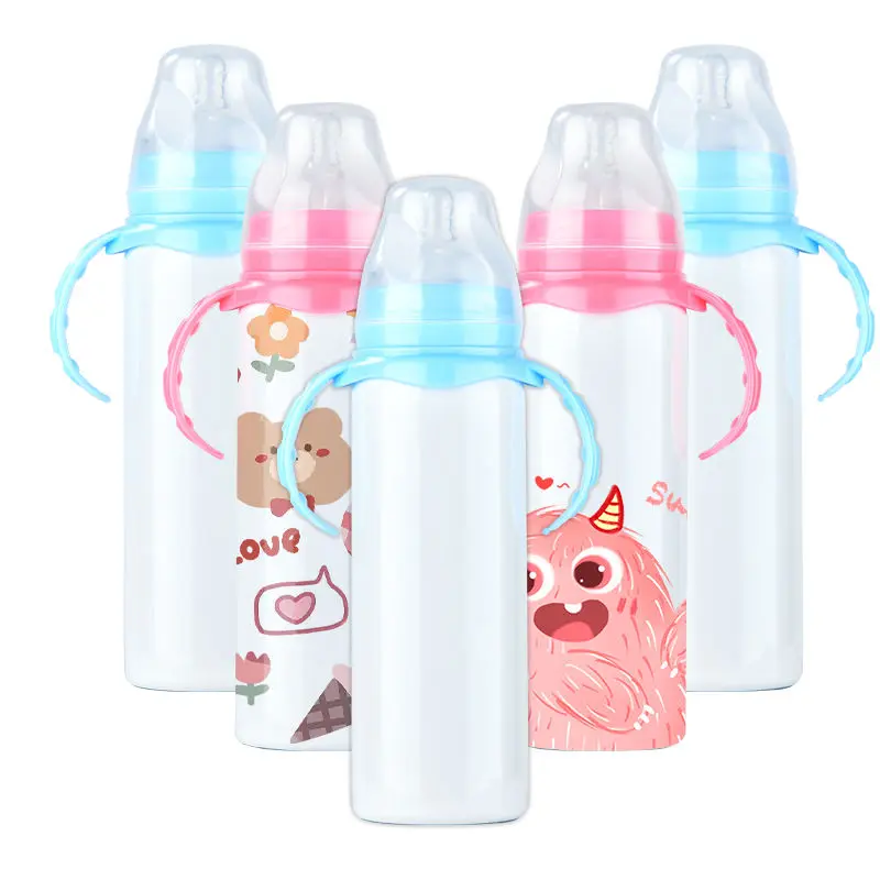 24-Pack 8oz Double-Wall Sublimation Stainless Steel Vacuum Insulated Sippy Bottles, USA Warehouse, for Feeding, Travel